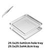 Stainless Steel Rectangle Dinner Tea Tray Double 2 Layer Dumpling Oil Leaking Hole Basin Steaming Draining Hole Plate with Basin