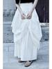 Qiu Xiaonuan's Dark & Cool Heavy Pleated Swing Skirt