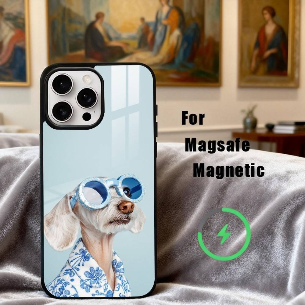 

F-Funny A-Animal D-Dog-G Phone Case For iPhone17,16,15,14,13,12,11 Plus,Pro Max Magnetic For Magsafe Wireless Charging iPhone11PRO