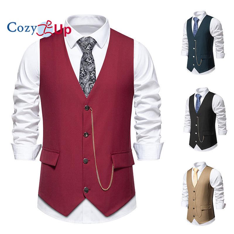 Útulné pánské neformální obchodní vesty Lehká vesta Slim Fit obleková vesta