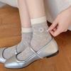 Summer Thin Mesh Breathable Women Socks Bow Embroidery Japanese Kawaii Cute Socks Women Korean Style Girls Cotton Long Socks Sox