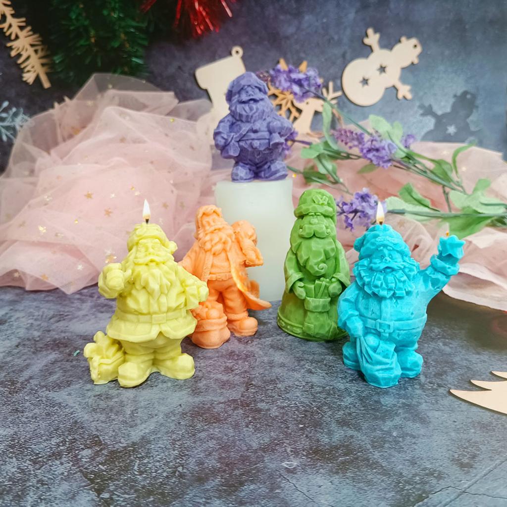Santa Claus Silicone Candle Molds 3D Christmas Santa Claus Handmade Soap Mold Casting Mould for Cake Toppere Decorations