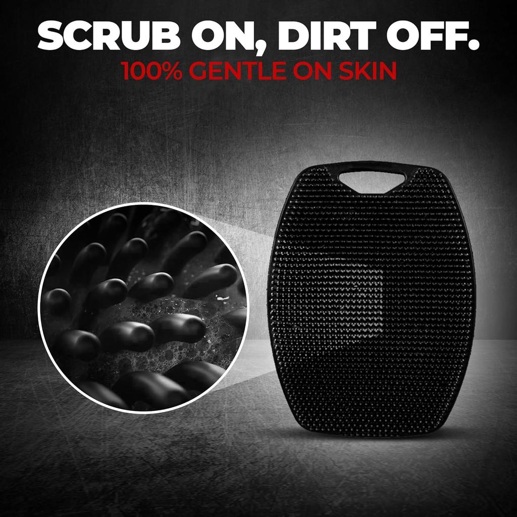 Beardo Activated Charcoal Body Wash100ml With Silicone Scrubber For Men Deep Cleaning Oil Control Daily Use Set 1