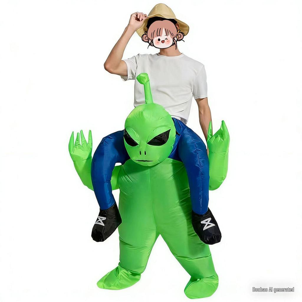 Costume Gonflable Dinosaure Alien Halloween Très Vendu - Tenue Poupée Drôle Créative pour Spectacles et Maquillage