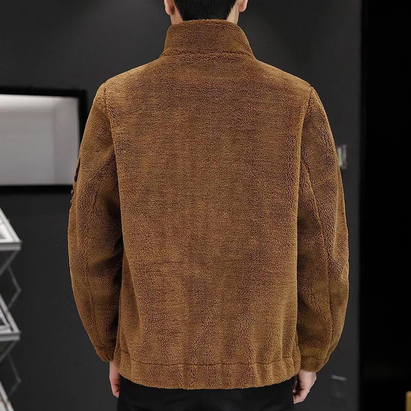 Men's Lambswool Lapel Short Leather Jacket - 300g, Thickened, Autumn/Winter, Plus Size, Trendy.