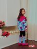 In Stock! BE23 Girls' Lamb Wool Reversible Set - Cozy Rose Flower Jacket for Autumn and Winter