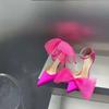 Lace Big Bowknot Satin Women Pumps Elegant Stiletto High heels Party Prom Sandals Spring Summer Wedding Bridal Shoes