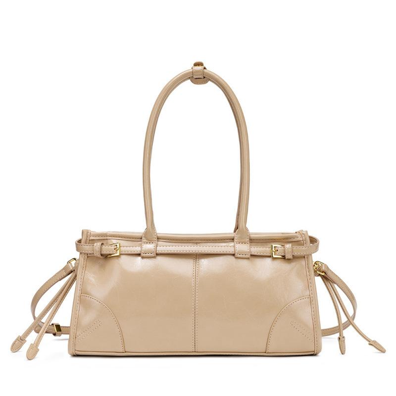 2025 Neue Weiche Lux Boston Stil Damen Motorrad Mode Crossbody Schultertasche Mehrschichtiges Ölwachs Leder Einzelner Riemen
