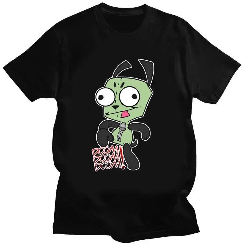 Kawaii Invader Zim Graphic TShirt Happy Hug Ready Zim Image Cute Cartoon T Shirt Unisex Women Retro T Shirt Oversized T Shirt