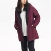 Reebok Prka Solid Color Mid-Length Warm Casual Hooded Zipper Sports Cotton Jacket Women Jackets Deep-Red FT0685