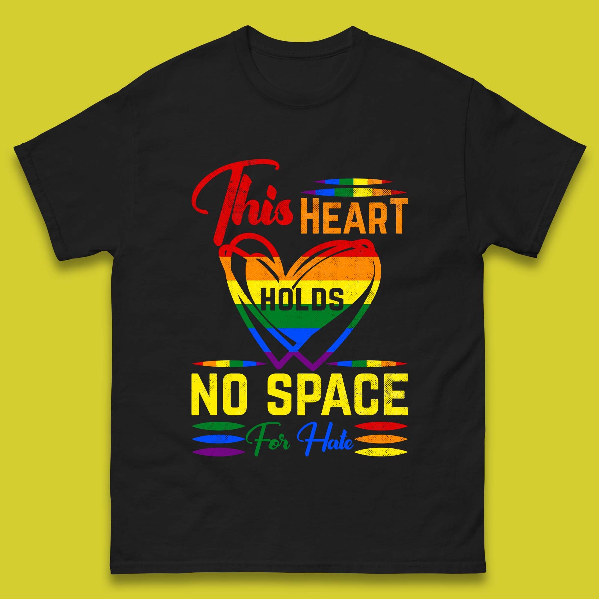 This Heart Holds No Space For Hate Mens T-Shirt Womens Tops Tees XL