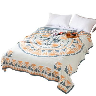 4-layer Cotton Gauze Towel Quilt Pure Cotton Single and Double Summer Quilt Washable Air Conditioning Blanket Sofa Blanket Bed Room Bedding Article