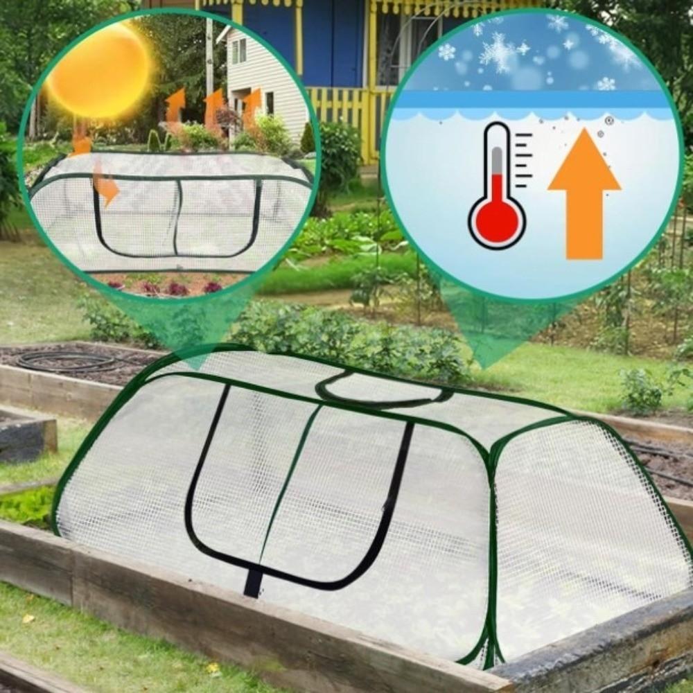 Clear PVC Garden Mesh Plant Cover Insulated Plant Cover Waterproof Pop Up Plant Netting Insect Bird Barrier Folding