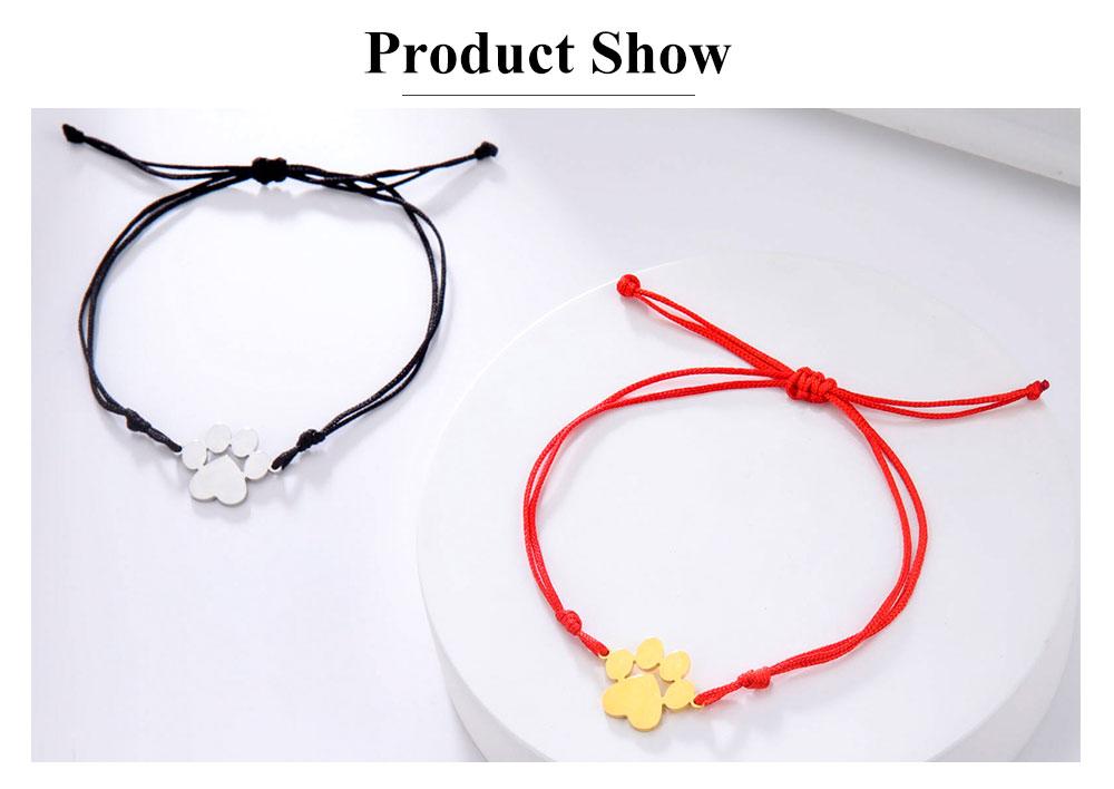 Cazador Stainless Steel Cute Dog Cat Paw Foot Print Charm Bracelets for Women Gold Color Wax Rope Bracelet Gift 2026
