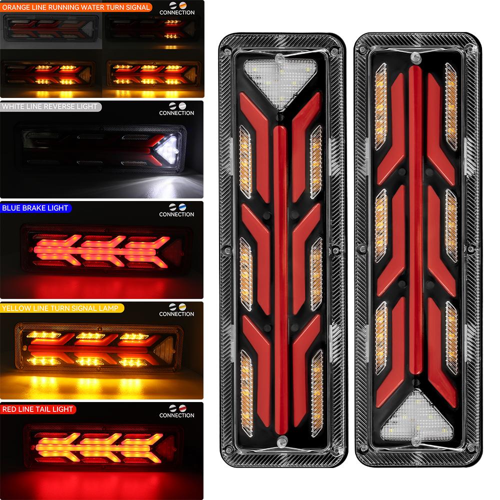 Reverse Signal Lamp LED Rear Brake Light Fishbone Shape Fit for 12V-24V Lorries, Trucks, Trailers ABS Car Truck Tail Light