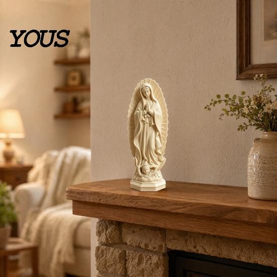 Durable Virgin Mary Sculpture Statue, Religious Resin Sculpture, Blessed Holy Lightweight Statue Mother Figurine for Catholic Home Desk Decor