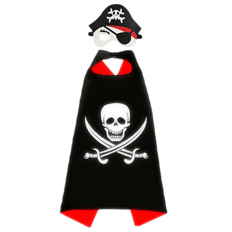 Children's Pirate Cape & Anime Mask Halloween Costume for Role-Playing & Parties