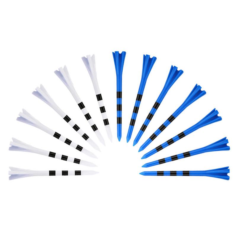 50Pcs Golf Tees Plastic Unbreakable 5 Prongs Head Tee With Stripe Markers 83Mm70Mm Long Ball Holder Low Friction Less Resistance