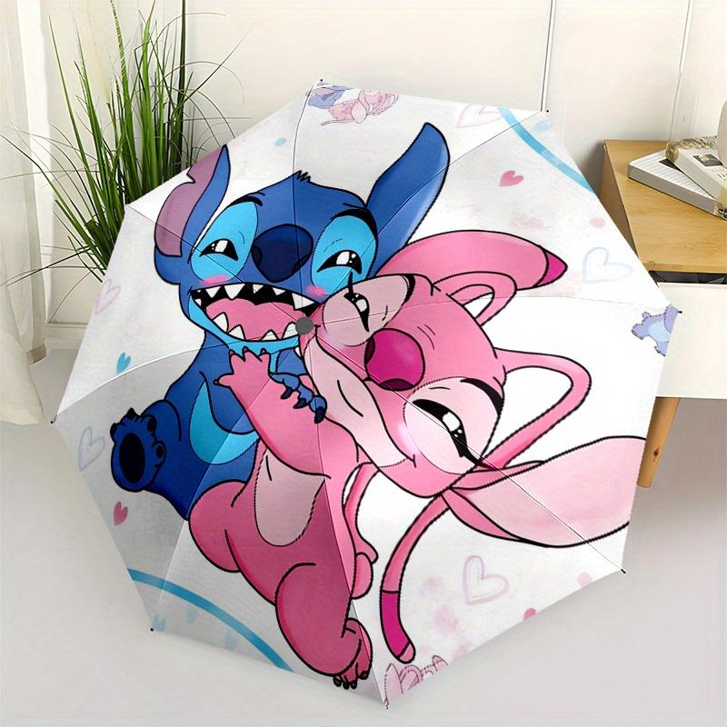 

Stitch,Lilo Automatic Folding Umbrella Simple 8 Rib Design, Bright Cartoon Pattern, Durable Iron Frame, Suitable For Travel, Outdoor, Beac