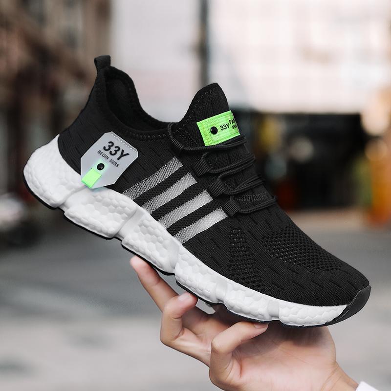 

Легкая мужская повседневная обувь, дышащие мужские повседневные кроссовки без шнуровки, Нескользящая мужская обувь на плоской подошве, уличная прогулочная обувь 46 чёрный