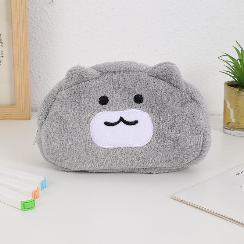 Cute Cartoon Cat Pen Organizer With Highquality Plush Material For School Use