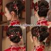 Red Bridal Headwear Pearl Wedding Hair Jewelry Exquisite Bride Tiara  Women