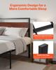 Full Size Bed Frame, 35 Cm Black Metal Platform Bed Frame with Retro Brown Wooden Headboard and Footboard, Large Under-Bed Storage, Non-Slip Without