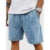 Mens Casual Washed Denim Drawstring Waist Shorts