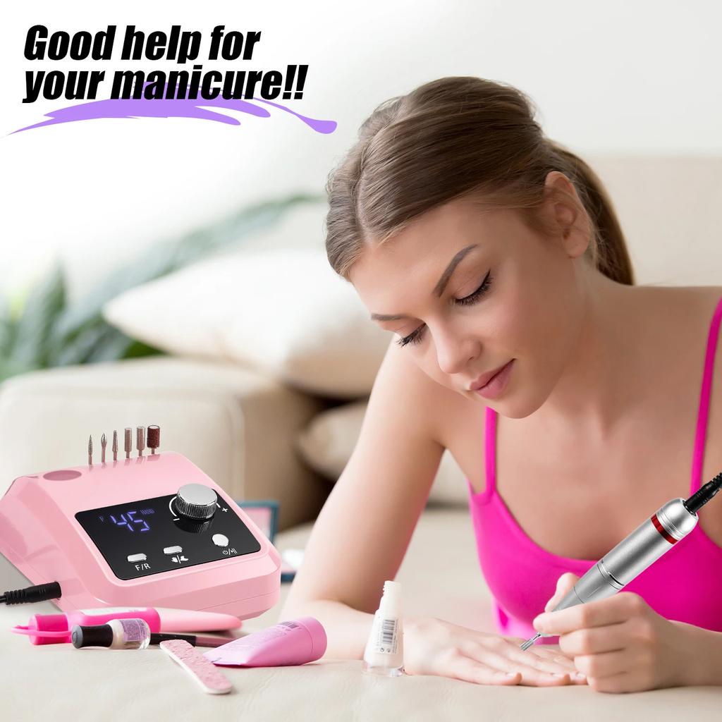 45000RPM Electric Nail Drill Machine for Nail Electric File Manicure Machine Nail Sander Portable Professional Nail Lathe Sander