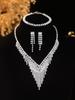 European Style Diamond-Inlaid Evening Necklace & Jewelry Set for Brides