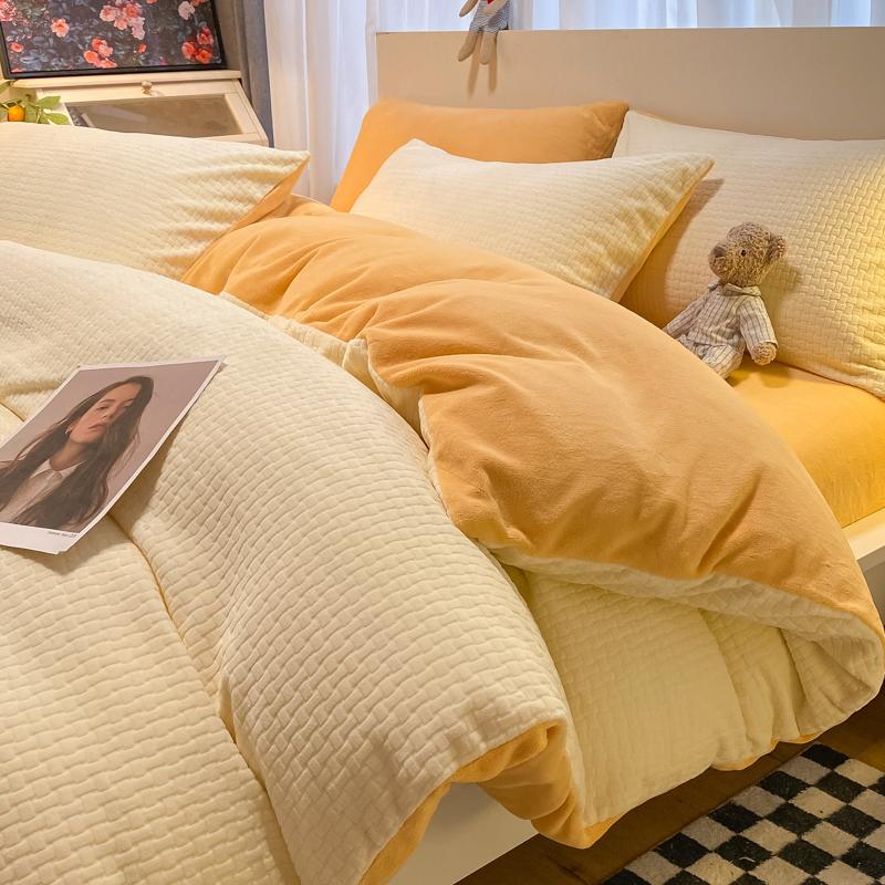 Thicken Winter Super Warm Duvet Cover for Double Bed 3D Carving Milk Velvet Comforter Cover Queen Funda Nordica Cama 150