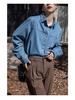 Damska koszula dżinsowa z długim rękawem - Wiosna/Jesień 2025 Retro francuski dopasowany krój