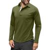 Men's Spring And Autumn Solid Color T-shirt Lapel 3 Button Open Placket Button Long Sleeved Top