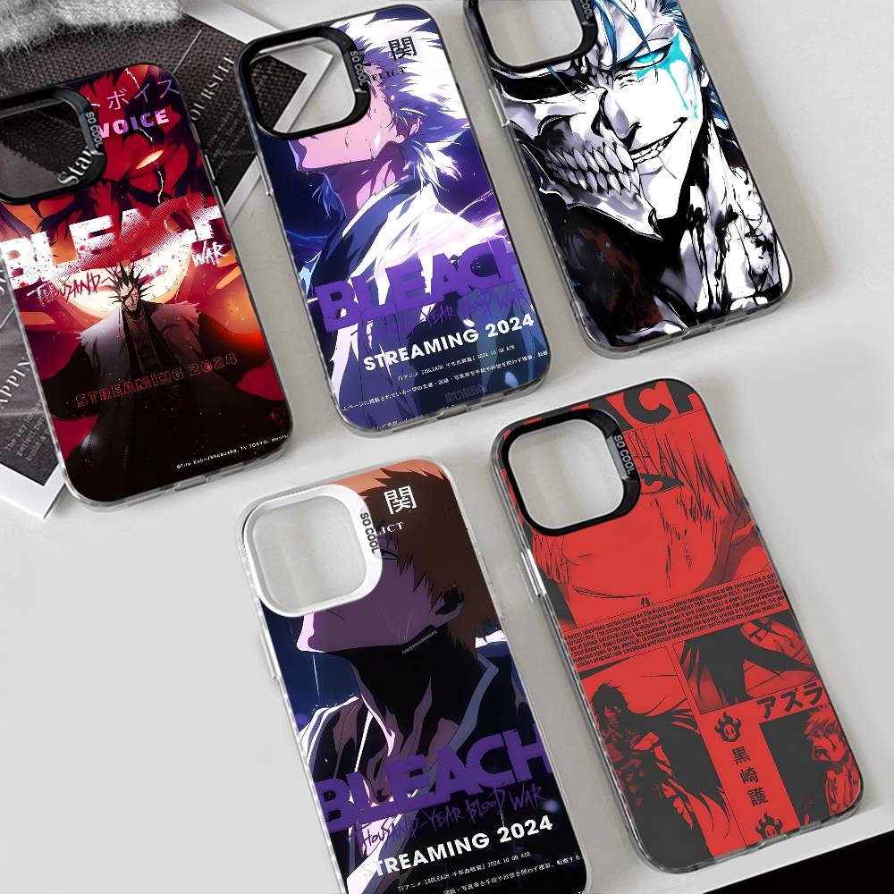 Heiße B-Bleach Handyhülle für iPhone 17 17Air 16 15 14 13 12 11 Pro Max Plus Bunt Silber