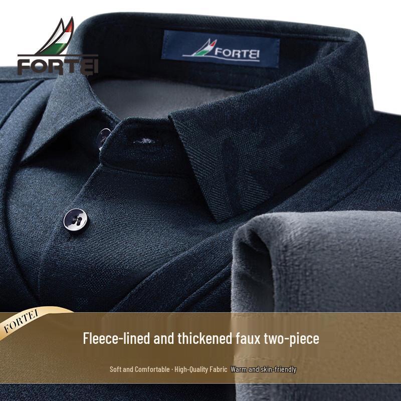 

Men s Thermal Faux Two-Piece Jacquard Polo Shirt 54