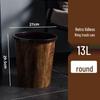 Zunwei 13L Wood Grain Round Trash Can