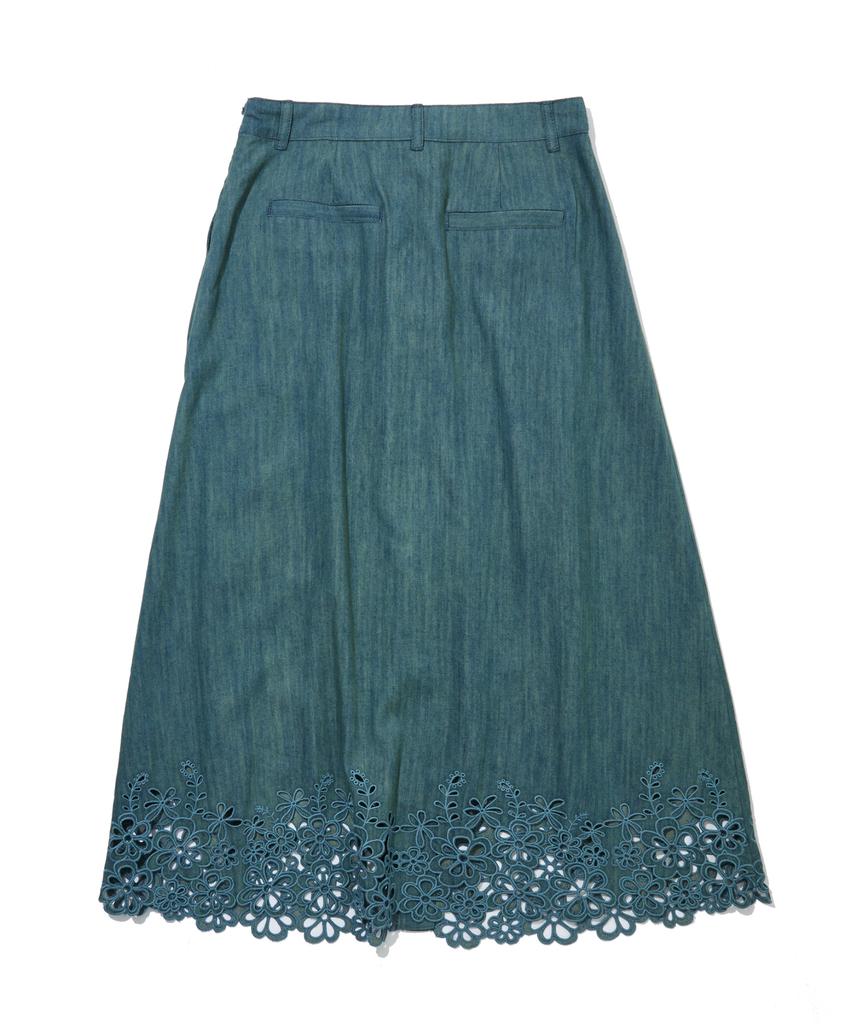 Penfield Laser-Cut Embroidery Skirt Sky Blue_Fs2Ws36F