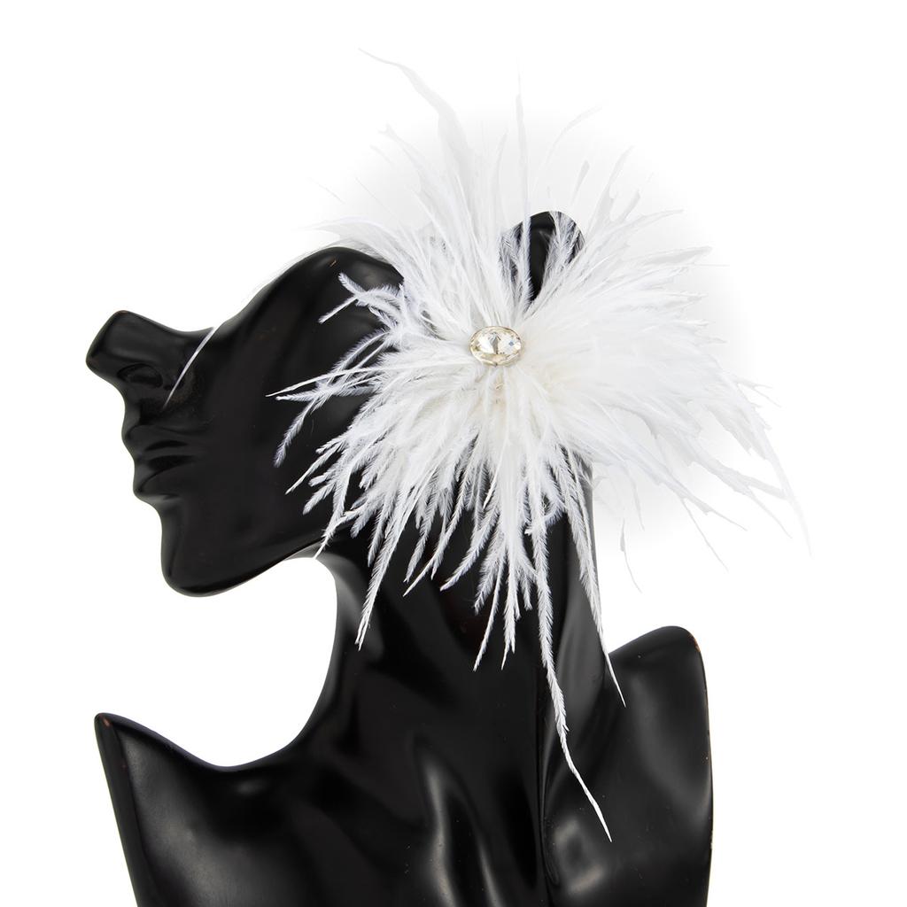Orecchini perforati alla moda con piume multicolore, Adatti per accessori gioielli da festa di matrimonio fatti a mano retrò da donna