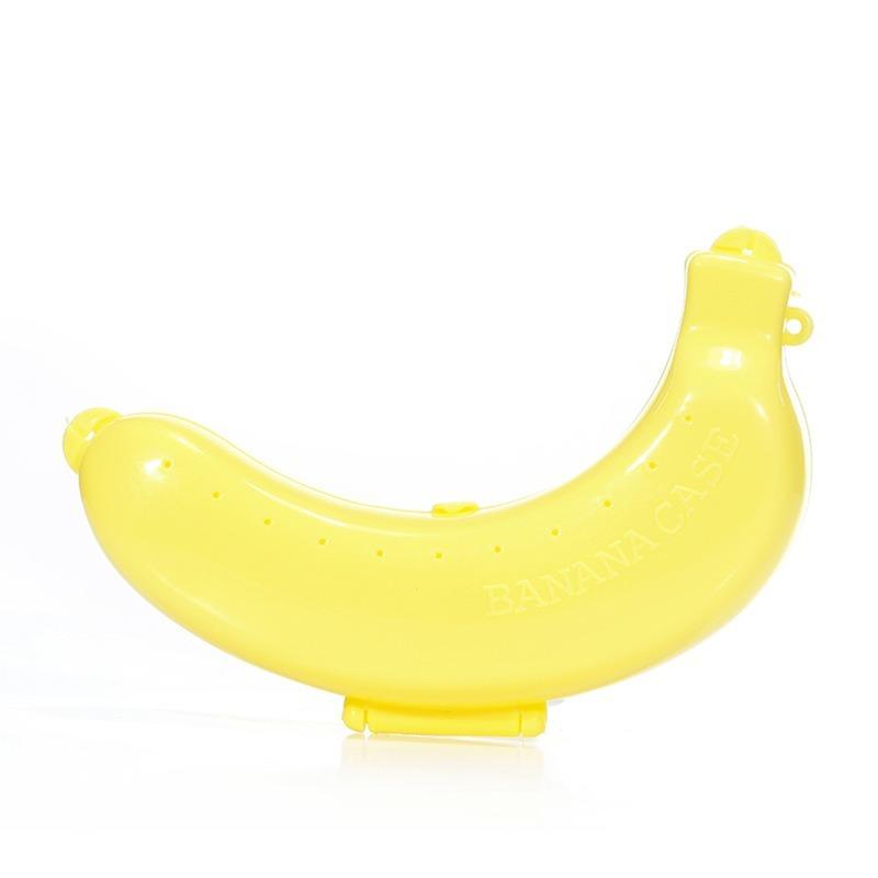 2pcs Durable Plastic Banana Keeper Box - Portable Reusable Fruit Storage Case with Clip-On Lid for Travel & Outdoor Use