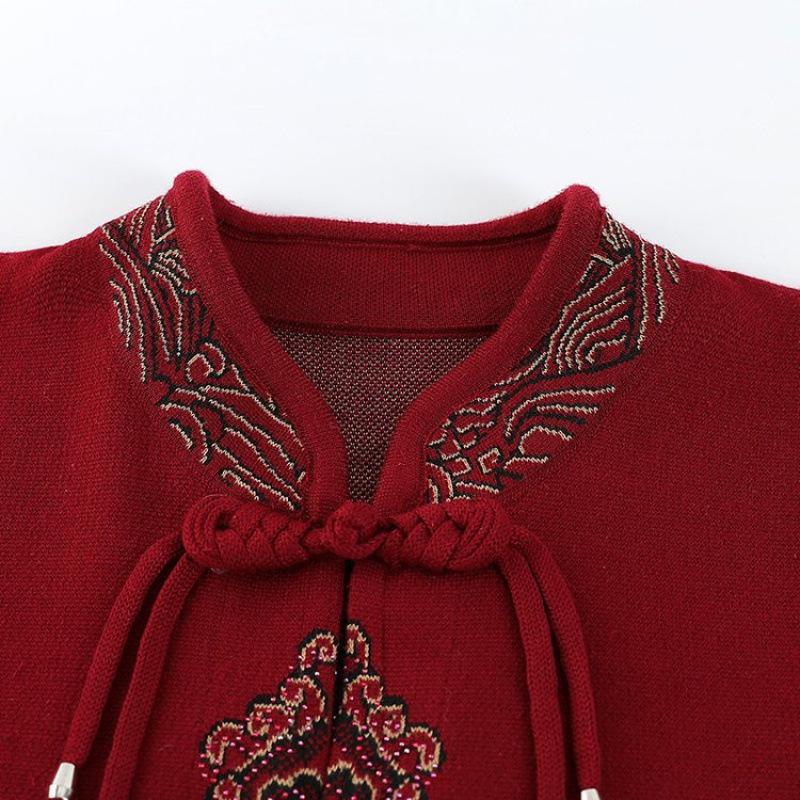 Autumn and Winter Sweater Casual Jacket Women's Cardigan Knitted Sweater Plush Thickened Wife Mother-in-law