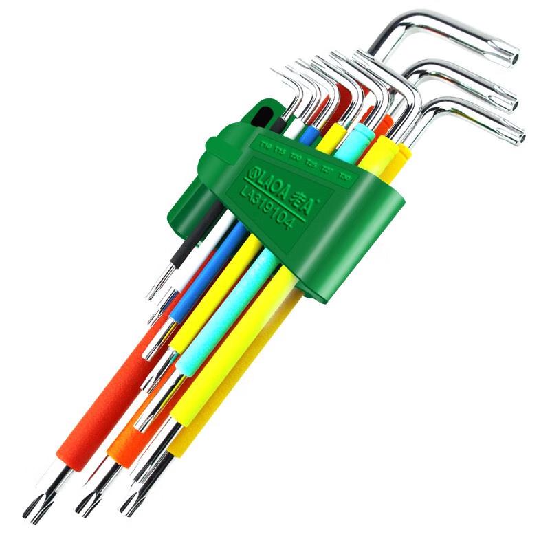 LAOA 9-Piece Colored Torx Hex Key Set