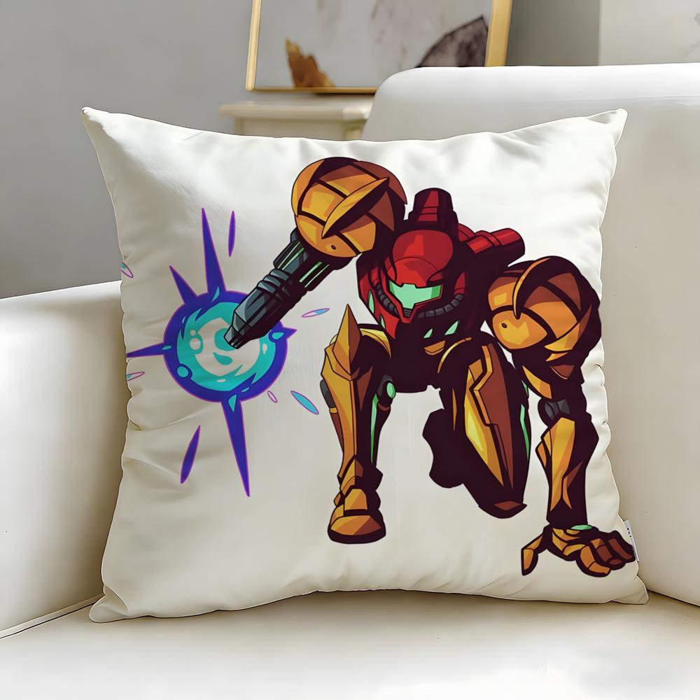 classic game Metroid Cushion Cover Soft & Easy-Wash Pillow Case – Versatile for Couch, Bed, Travel and Office