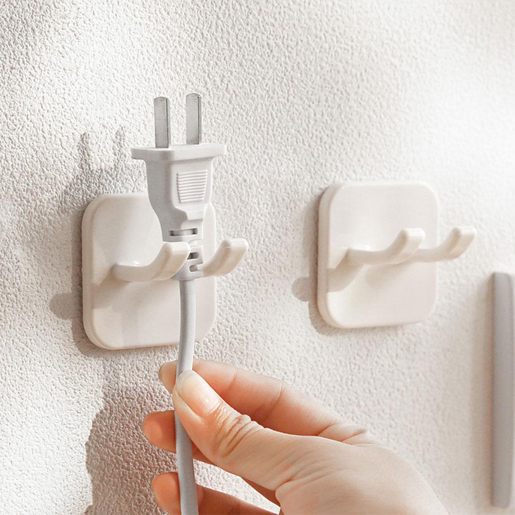 4 Stück Kunststoff Klebehaken Starke Tragfähigkeit Einfache Installation Selbstklebende Stecker- und Steckdosenleiste