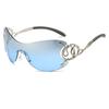 New personalized fashion frameless one-piece Spirit Snake temple sunglasses technology sense YK funny sunglasses