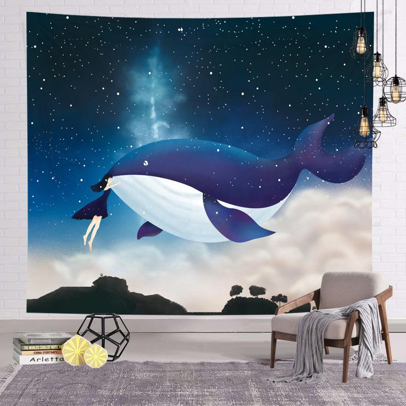 Bedroom Printed Hanging Fabric, Peach Skin Velvet Fabric, Home Background Fabric, Short Plush Decorative Tapestry