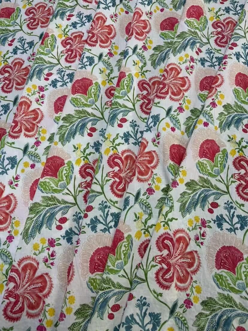 70 Yarn Block-Printed Cotton Skin-Friendly Cotton Fabric for Dresses,shirt, Vest