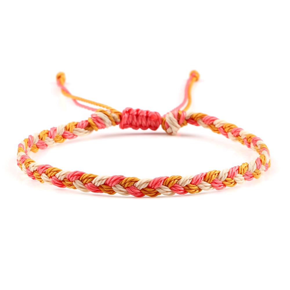 30 Hand-knitted Bracelets & Bangles for Women Men Mulitcolor Wax Line Braided Wristband Yoga Charm Jewelry Gift Adjustable