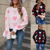 2026 Women's Winter Valentine’s Heart Sweater - European Style Round Neck Pullover