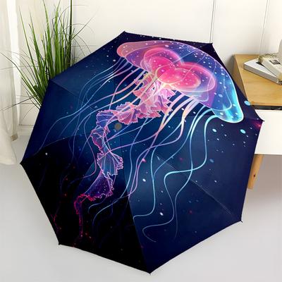 1 Stück Qualle Gelee - Automatischer Öffnungs-/Schließ-Außenschirm mit 3-fach faltbarem Design und Eisenrahmen für Fans, Reisende, den täglichen Gebrauch und als Geschenk. L034