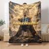 Messi Personalized Text Blanket Throw Customizable Blanket Durable Comfort Throw For Seaside Livingroom Living Room Bed Ideal for All Seasons